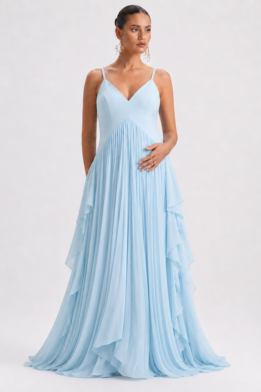 Light Blue Maternity Maxi Dress