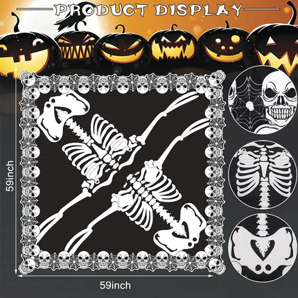 Halloween Skeleton Poncho – Skull & Bones Lace Cape
