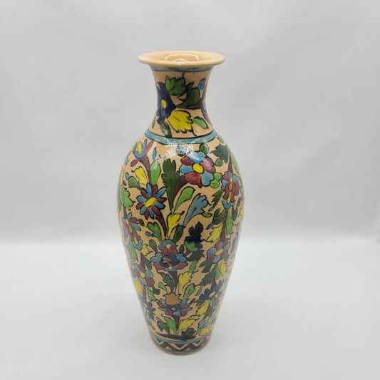 Ceramic Flower Bottle Neck Vase - HighTouch 