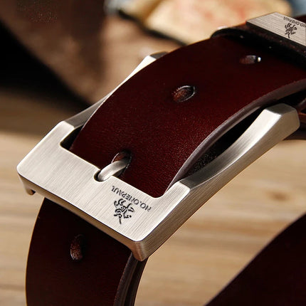 Men’s Leather Buckle Jeans Belt – High-Quality