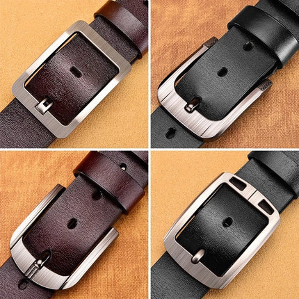 Men’s Leather Buckle Jeans Belt – High-Quality