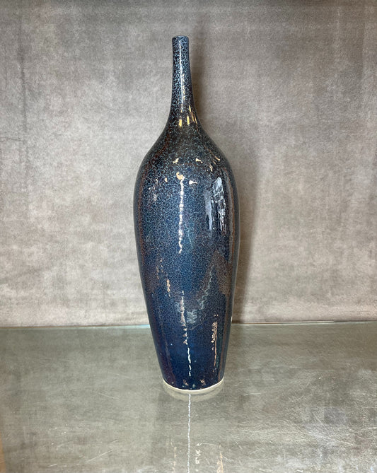 Glazed Blue Flower Vase - HighTouch 