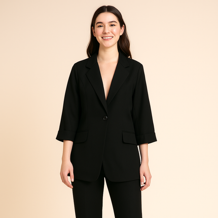 Women’s Matte Finish 3/4-Sleeve Blazer