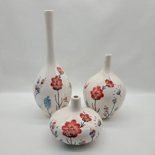 Red Flower Ceramic Vases - HighTouch 