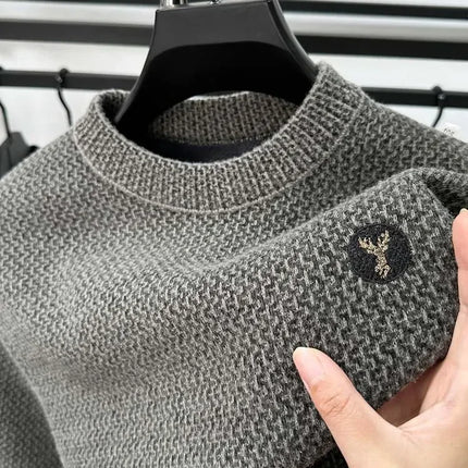 Embroidered Plush Sweater Men