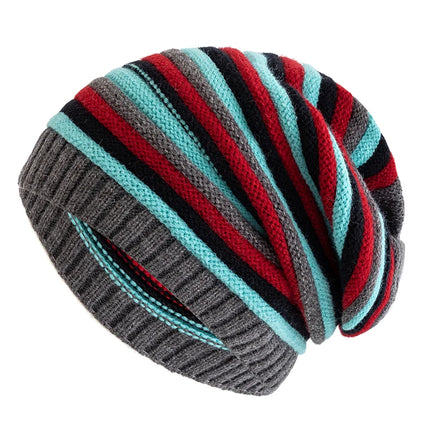 Stripes Knitted Slouchy Winter Beanie for Women