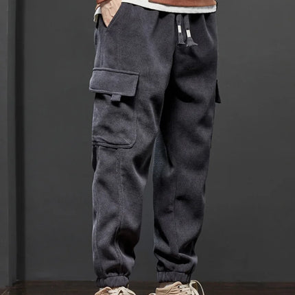 Men’s Elastic Waist Straight-Leg Casual Trousers