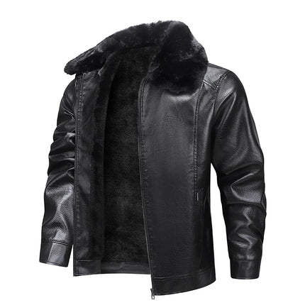 Men’s Fleece-Lined Biker Jacket