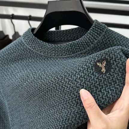 Embroidered Plush Sweater Men