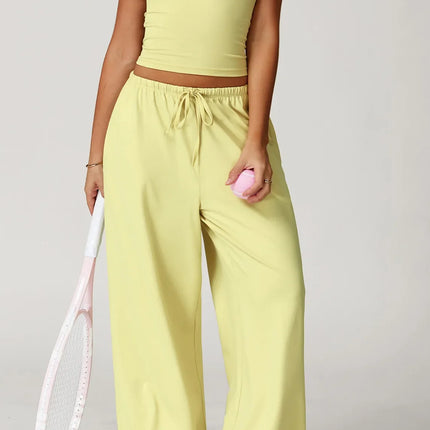 Women’s Hollow-Back Tank & High-Waist Drawstring Pants