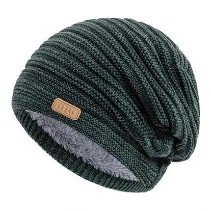 Unisex Striped Slouchy Winter Beanie