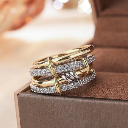 Two-Tone Hypoallergenic Copper Stackable Ring Set