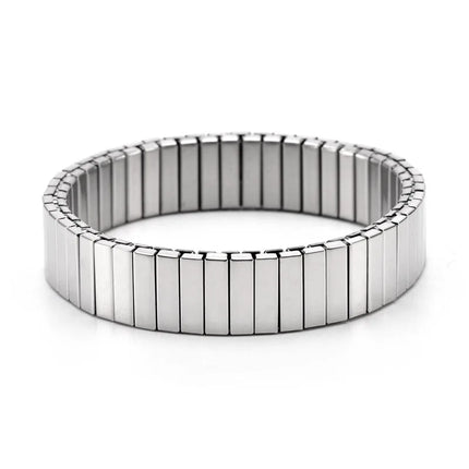 Gold Colour Titanium Steel Heart Elastic Bracelet