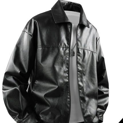 Men’s Lapel Leather Jacket