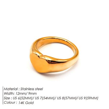 Minimalist Round Ring Gold  Colour Plated Women's Rings for Parties and Festivals
