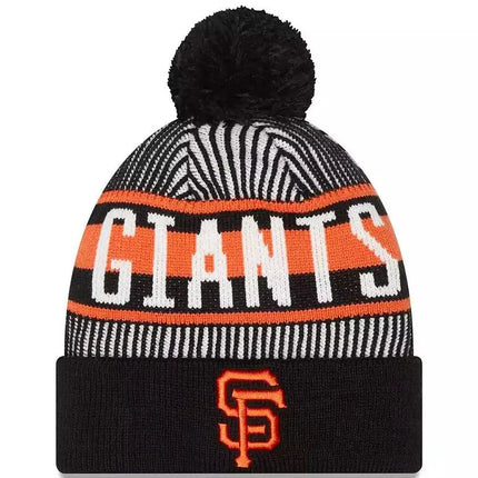 Fanatics San Francisco Giants Striped Cuffed Knit Hat with Pom