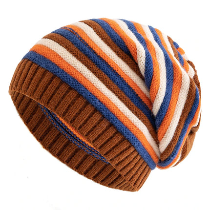 Stripes Knitted Slouchy Winter Beanie for Women