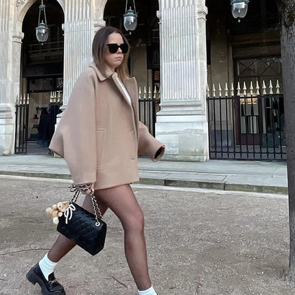 Oversized Faux Wool Winter Coat