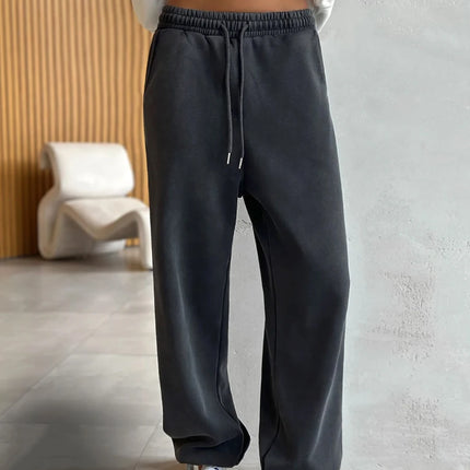 High-Waist Oversized Cotton Sweatpants Women