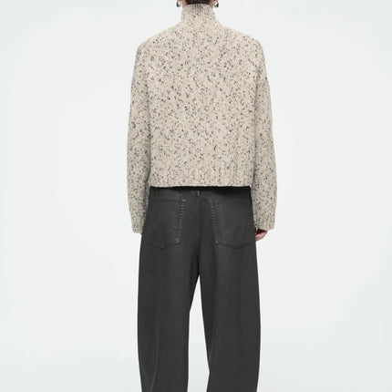 Textured Zip Knit Cardigan