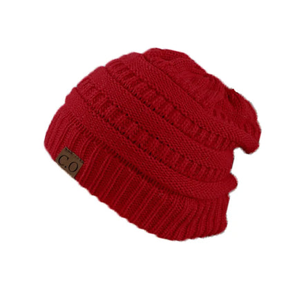 Soft Stretch Knit Messy Bun Beanie