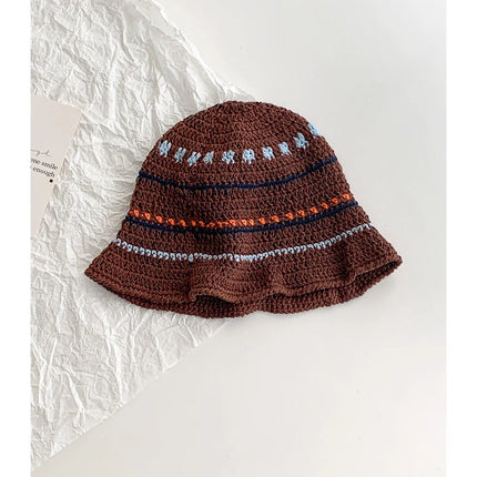 Women's Contrast Striped Knitted Fisherman Bucket Hat