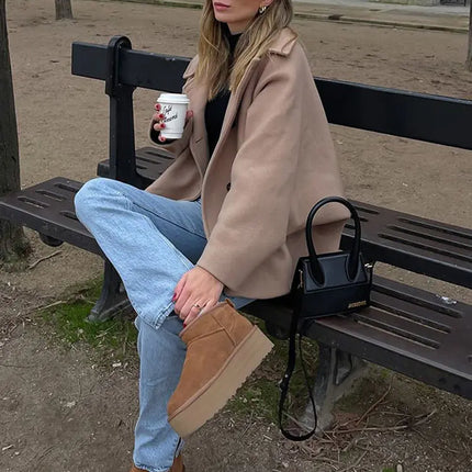 Oversized Faux Wool Winter Coat