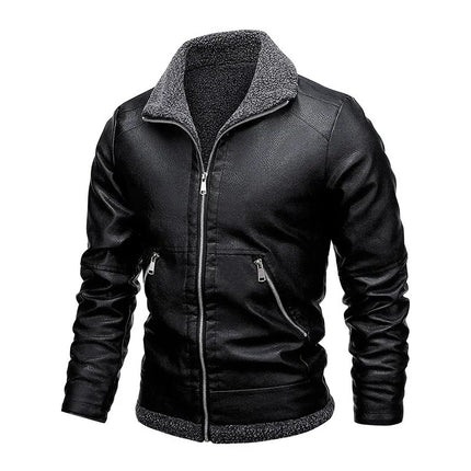 Men’s Slim High-Quality PU Leather Motorcycle Jacket