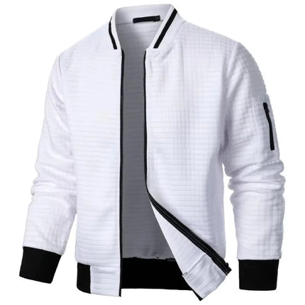 Men’s Solid Baseball Zipper Jacket