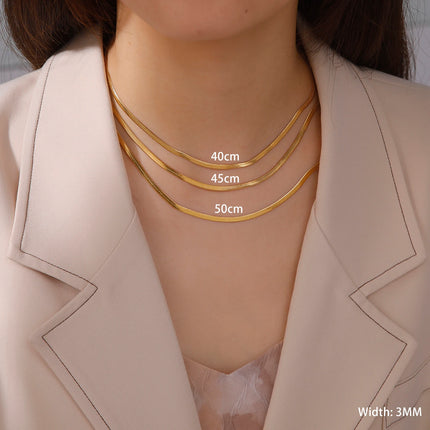 Gold Colour Stainless Steel Snake Chain Necklace