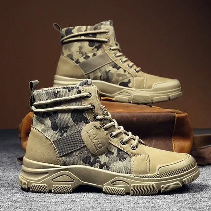 Men’s Camouflage Platform High-Top Boots