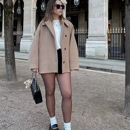 Oversized Faux Wool Winter Coat