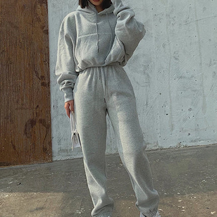 Women’s Fleece Tracksuit Set – Soft Hoodie & Jogger Pants for Cozy Style