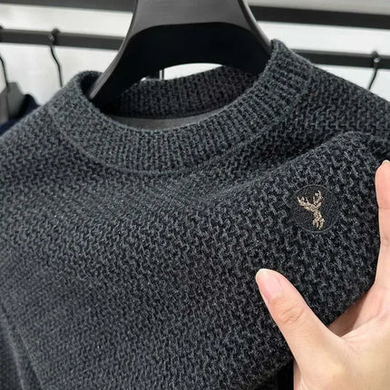 Embroidered Plush Sweater Men