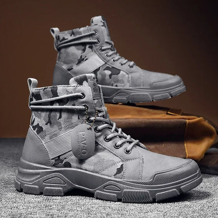 Men’s Camouflage Platform High-Top Boots