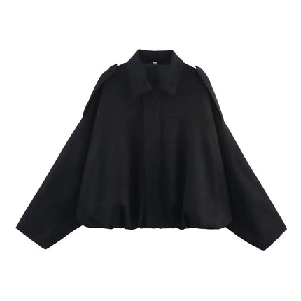 Oversized Suede Bomber Jacket