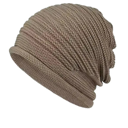 Women & Men Autumn Winter Knitted Wool Roll‑Brim Beanie