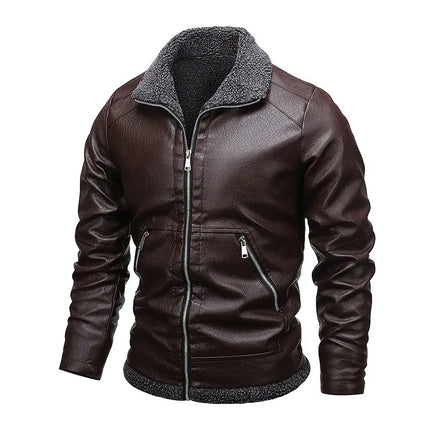 Men’s Slim High-Quality PU Leather Motorcycle Jacket