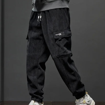 Men’s Elastic Waist Straight-Leg Casual Trousers