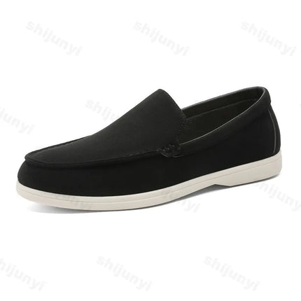 Men’s Frosted Suede Loafers – Lightweight Non-Slip Comfort Shoes