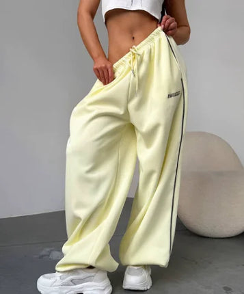 Pink Embroidered Casual Pants for Women
