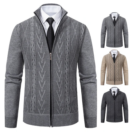 Men’s Cashmere Blend Padded Knitted Sweater Coat