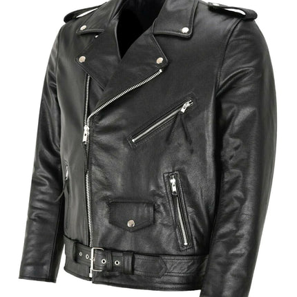 Men’s Slim-Fit PU Leather Motorcycle Jacket