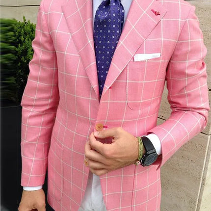 Men’s Single-Breasted Slim Solid Blazer – Big Pocket Casual Suit Jacket