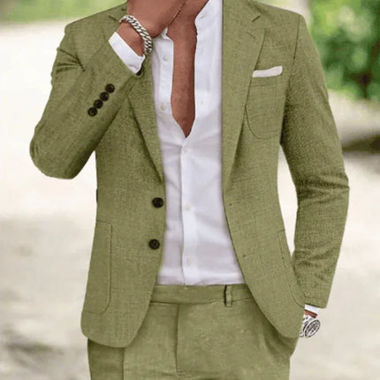 Men’s Single-Breasted Slim Solid Blazer – Big Pocket Casual Suit Jacket