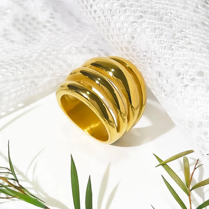 Gold Colour Dome Ring hunky Statement Ring UK
