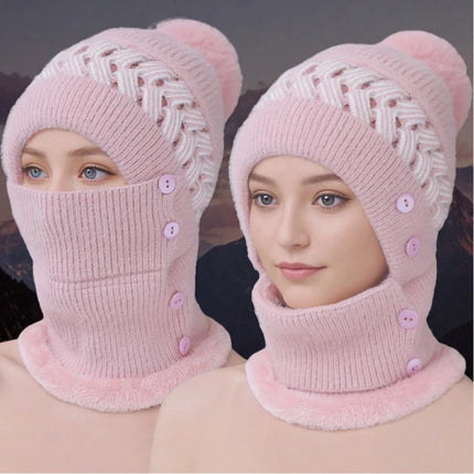 Plush Fur-Lined Pompom Hat