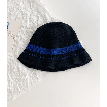 Women's Contrast Striped Knitted Fisherman Bucket Hat