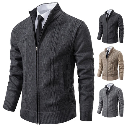 Men’s Cashmere Blend Padded Knitted Sweater Coat