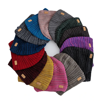 Unisex Striped Slouchy Winter Beanie